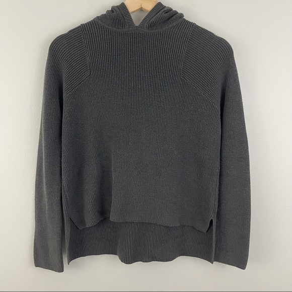 ATHLETA Arbor Green Rest Day Pima Cotton Knit Sweater Hoodie - Picture 3 of 12